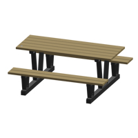 Recycled Plastic Outdoor Picnic Tables, 72" L x 60-5/16" W, Sand Advanced Consulting and Training Ltd.