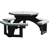 Recycled Plastic Hexagon Picnic Tables, 78" L x 78" W, Grey Advanced Consulting and Training Ltd.