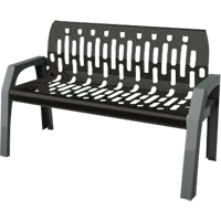 Stream Benches, Steel, 48" L x 25" W x 34" H, Black Advanced Consulting and Training Ltd.