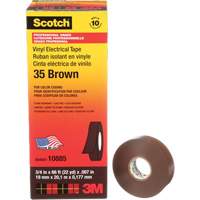 Scotch&reg; Vinyl Colour Coding Electrical Tape, 19 mm (3/4") W x 20 m (66') L, 7 mils, Brown Advanced Consulting and Training Ltd.