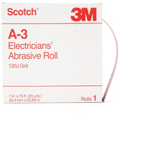 Rouleau abrasif pour &eacute;lectricien A-3 Scotch, Oxyde d'aluminium, 1" la x 75' lo, Grain 120 Advanced Consulting and Training Ltd.