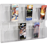 Literature Displays, Wall Mount, 12 Slots, Plastic, 30" W x 2" D x 20-3/8" H Advanced Consulting and Training Ltd.