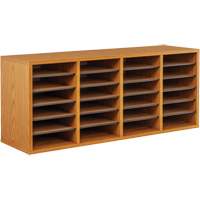 Adjustable Compartment Literature Organizer, Stationary, 24 Slots, Wood, 39-1/4" W x 11-3/4" D x 16-1/4" H Advanced Consulting and Training Ltd.