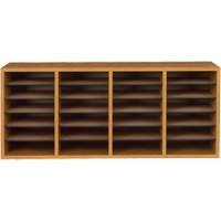 Adjustable Compartment Literature Organizer, Stationary, 24 Slots, Wood, 39-1/4" W x 11-3/4" D x 16-1/4" H Advanced Consulting and Training Ltd.