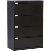 Lateral Filing Cabinet, Steel, 4 Drawers, 36" W x 18" D x 53-3/8" H, Black Advanced Consulting and Training Ltd.