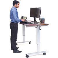 Postes de travail ajustables pour travail assis et debout , , 48-1/2" h x 59" la x 29-1/2" p, Noyer Advanced Consulting and Training Ltd.