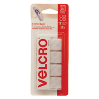 Attaches en carr&eacute;e, Boucle et crochet, 7/8" dia., Adh&eacute;sif, Blanc Advanced Consulting and Training Ltd.