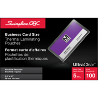 Pochettes lamin&eacute;es pour cartes d'affaires Swingline UltraClear Advanced Consulting and Training Ltd.