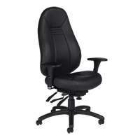 Chaise confortable &agrave; dos &eacute;lev&eacute;, Cuir, Noir, Capacit&eacute; 300 lb Advanced Consulting and Training Ltd.