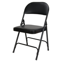 Chaise pliante rembourr&eacute;e en vinyle, Acier, Noir, Capacit&eacute; 300 lb Advanced Consulting and Training Ltd.