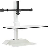 Soar Sit/Stand Electric Desk with Dual Monitor Arm, Desktop Unit, 37-1/4" H x 27-3/4" W x 22" D, White Advanced Consulting and Training Ltd.
