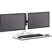 Soar Sit/Stand Electric Desk with Dual Monitor Arm, Desktop Unit, 37-1/4" H x 27-3/4" W x 22" D, White Advanced Consulting and Training Ltd.