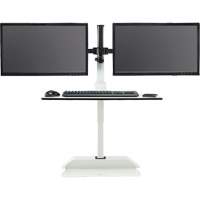 Soar Sit/Stand Electric Desk with Dual Monitor Arm, Desktop Unit, 37-1/4" H x 27-3/4" W x 22" D, White Advanced Consulting and Training Ltd.