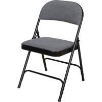 Chaise pliante de luxe en tissu rembourr&eacute;e, Acier, Gris, Capacit&eacute; 300 lb Advanced Consulting and Training Ltd.