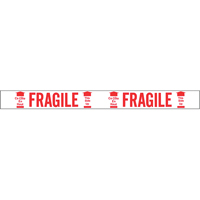 Ruban imprim&eacute; bilingue – Fragile ce c&ocirc;t&eacute; en haut, Rouge/blanc Advanced Consulting and Training Ltd.