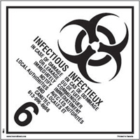 TDG Shipping Labels, Class 6.2, Infectious Substances, Vinyl Advanced Consulting and Training Ltd.