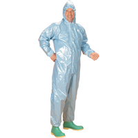Combinaison &agrave; capuchon de 0,5 mils en tissu r&eacute;sistant aux flammes et aux produits chimiques, Moyen, Bleu, Tissu ignifug&eacute; Advanced Consulting and Training Ltd.