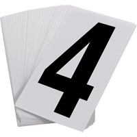 Num&eacute;ros autocollants, 4, 3-1/2" h, Noir sur blanc Advanced Consulting and Training Ltd.