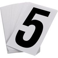 Num&eacute;ros autocollants, 5, 3-1/2" h, Noir sur blanc Advanced Consulting and Training Ltd.