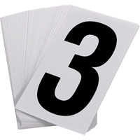Num&eacute;ros autocollants, 3, 3-1/2" h, Noir sur blanc Advanced Consulting and Training Ltd.