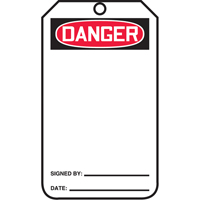 Safety Tags, Plastic, 3-3/8" W x 5-7/8" H, English Advanced Consulting and Training Ltd.