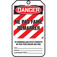 Lockout Tags, Cardstock, 3-1/8" W x 5-7/8" H, French Advanced Consulting and Training Ltd.