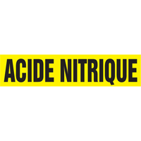 Marqueur de tuyau "Acid Nitrique", Autocollant, 4" h x 24" la, Noir sur jaune Advanced Consulting and Training Ltd.