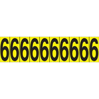 Individual Adhesive Number Markers, 6, 1-15/16" H, Black on Yellow Advanced Consulting and Training Ltd.