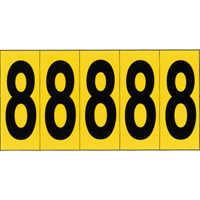 Individual Adhesive Number Markers, 8, 3-7/8" H, Black on Yellow Advanced Consulting and Training Ltd.