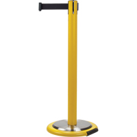 Free-Standing Crowd Control Barrier, Steel, 35" H, Black Tape, 7' Tape Length Advanced Consulting and Training Ltd.