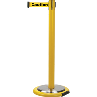 Free-Standing Crowd Control Barrier, Steel, 35" H, Yellow Tape, 7' Tape Length Advanced Consulting and Training Ltd.