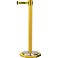 Free-Standing Crowd Control Barrier, Steel, 35" H, Yellow Tape, 7' Tape Length Advanced Consulting and Training Ltd.