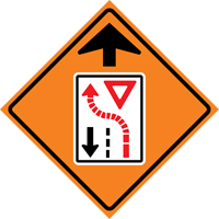 Yield Ahead Roll-Up Traffic Sign, 29-1/2" x 29-1/2", Vinyl, Pictogram Advanced Consulting and Training Ltd.