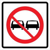No Passing Roll-Up Traffic Sign, 29-1/2" x 29-1/2", Vinyl, Pictogram Advanced Consulting and Training Ltd.