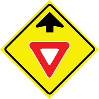 "Yield Ahead" Roll-Up Traffic Sign, 36" x 36", Vinyl, Pictogram Advanced Consulting and Training Ltd.