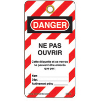 Lockout Tags, Plastic, 3" W x 5-3/4" H, French Advanced Consulting and Training Ltd.