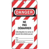 Lockout Tags, Plastic, 3" W x 5-3/4" H, French Advanced Consulting and Training Ltd.