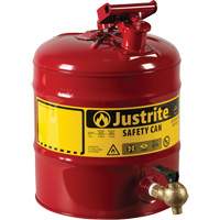 Laboratory Safety Can with Faucet, Type I, Steel, 5 US gal., Red, FM Approved Advanced Consulting and Training Ltd.