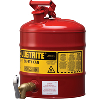 Laboratory Safety Can with Faucet, Type I, Steel, 5 US gal., Red, FM Approved Advanced Consulting and Training Ltd.