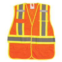 Veste d'arpenteur haute visibilit&eacute;, conforme &agrave; la CSA, Orange haute visibilit&eacute;, Moyen, Polyester Advanced Consulting and Training Ltd.