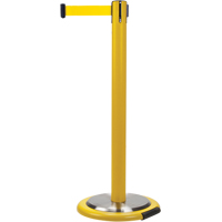 Free-Standing Crowd Control Barrier, Steel, 35" H, Yellow Tape, 7' Tape Length Advanced Consulting and Training Ltd.