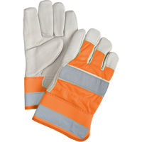 Gants d'ajusteur &agrave; chaleur sup&eacute;rieure orange haute visibilit&eacute;, Grand, Paume en Cuir fleur de vache, Doublure en Thinsulate Advanced Consulting and Training Ltd.