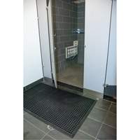 Tapis d'entr&eacute;e ext&eacute;rieure, Caoutchouc, Grattoir Type, Motif Textur&eacute;, 2' x 2-2/3', Noir Advanced Consulting and Training Ltd.