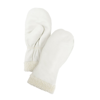 Mitaines d'hiver en cuir fleur de premi&egrave;re qualit&eacute; doubl&eacute;es de boa, Taille Grand, Mitaine Advanced Consulting and Training Ltd.