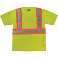 Short-Sleeved Safety T-Shirt with Pocket, Polyester, Large, High Visibility Lime-Yellow Advanced Consulting and Training Ltd.