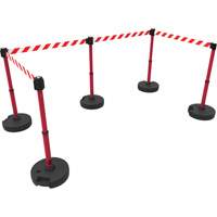 Ensemble de cinq montants pour barri&egrave;re PLUS, Plastique, 42" h, Ruban Rouge, Longueur du ruban 15' Advanced Consulting and Training Ltd.