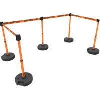 Ensemble de cinq montants pour barri&egrave;re PLUS, Plastique, 42" h, Ruban Orange, Longueur du ruban 15' Advanced Consulting and Training Ltd.