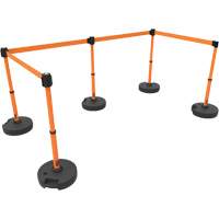 Ensemble de cinq montants pour barri&egrave;re PLUS, Plastique, 42" h, Ruban Orange, Longueur du ruban 15' Advanced Consulting and Training Ltd.