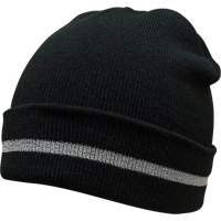Knit Hat with Silver Reflective Stripe, One Size, Black Advanced Consulting and Training Ltd.
