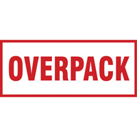 &eacute;tiquette de manutention Overpack, 6" lo x 2-1/2" la, Rouge/blanc Advanced Consulting and Training Ltd.
